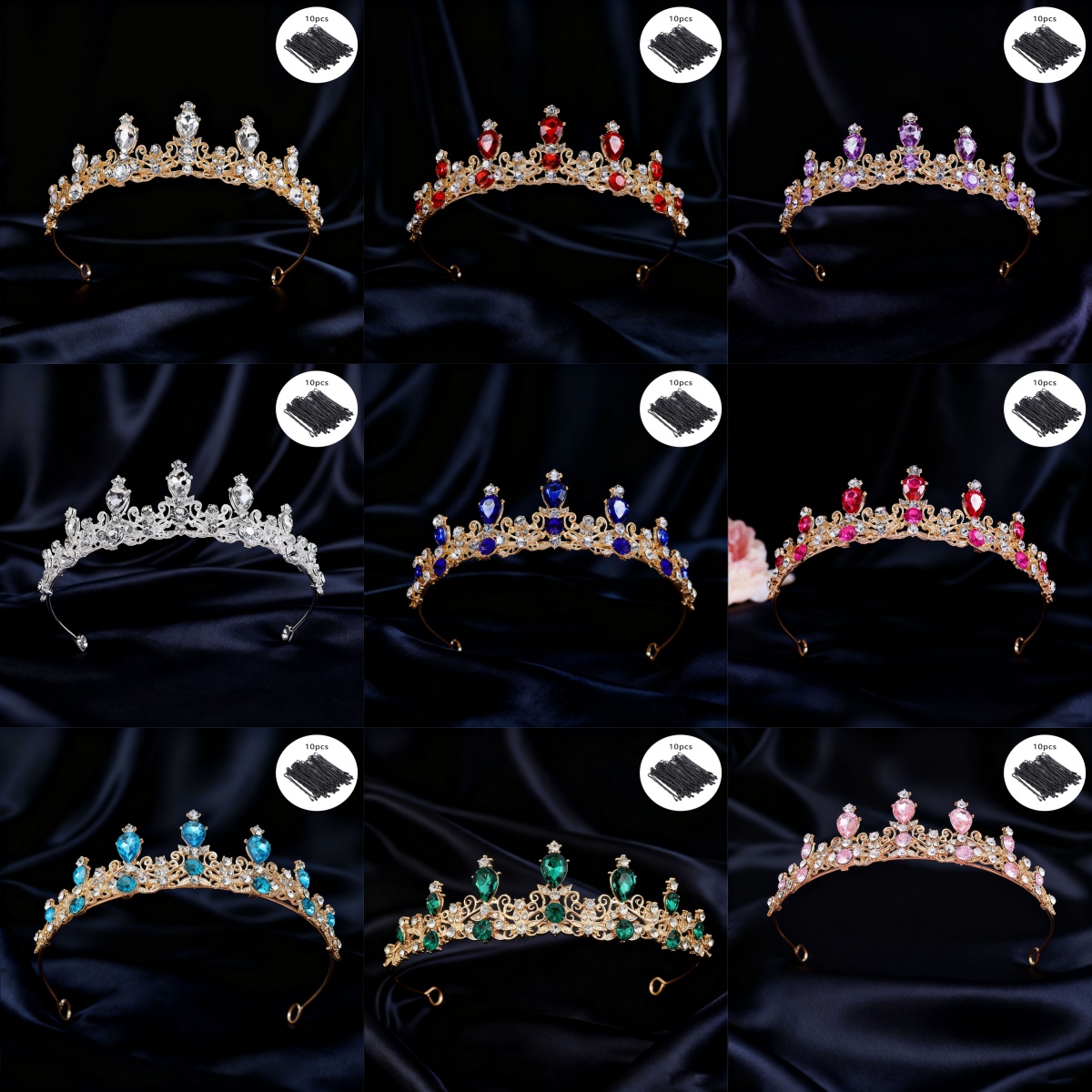 Vintage Fashion Events - Bruidstiara Vintage Scroll Strass Koningin Kroon