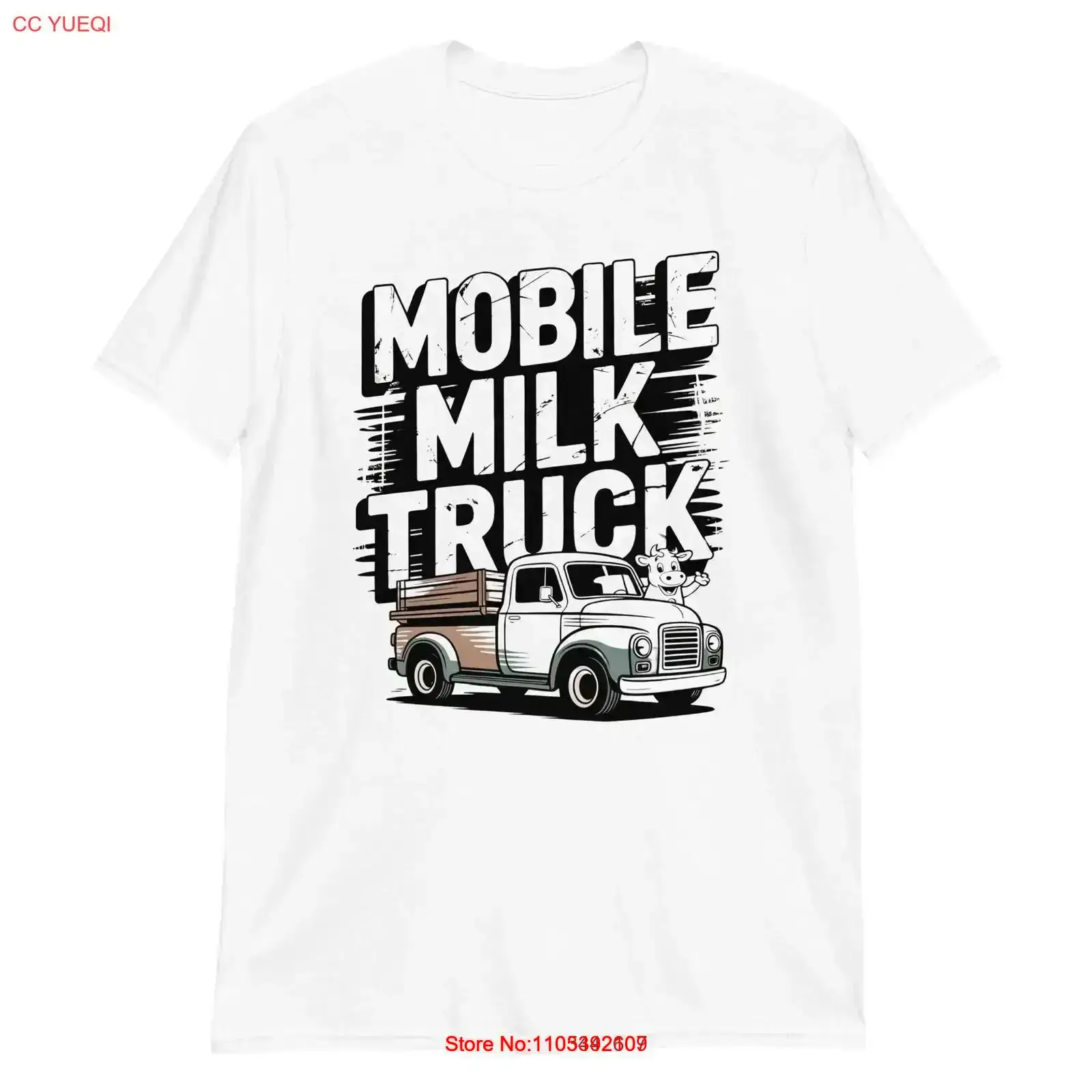 Vintage Fashion Market - Mobiele Melkwagen T-shirt Vintage Stijl Cartoon