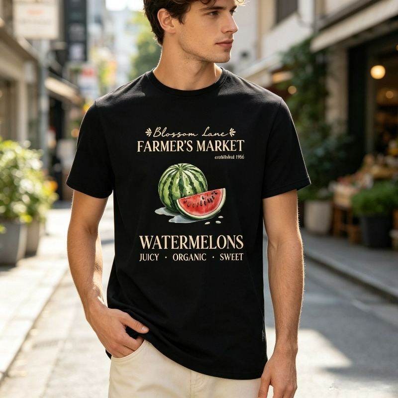 Vintage Fashion Market - Watermelon Farmer Market T-shirt voor heren