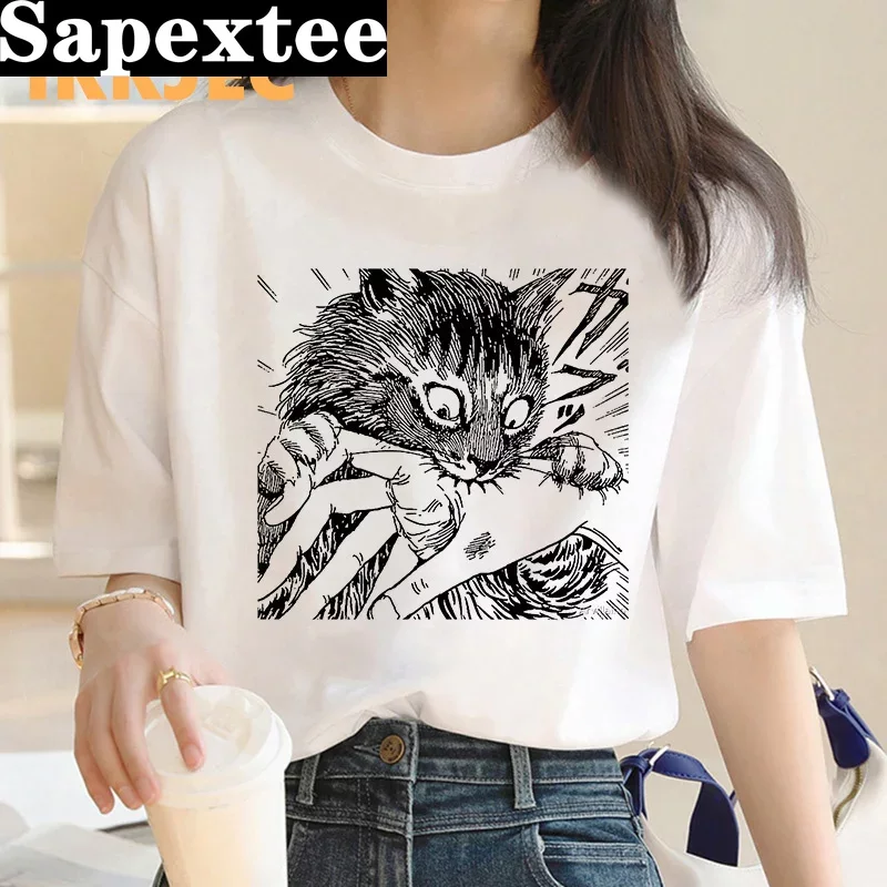 Tie Dye Shirt Vintage - Junji Ito T-shirt Vrouwen Harajuku Kawaii