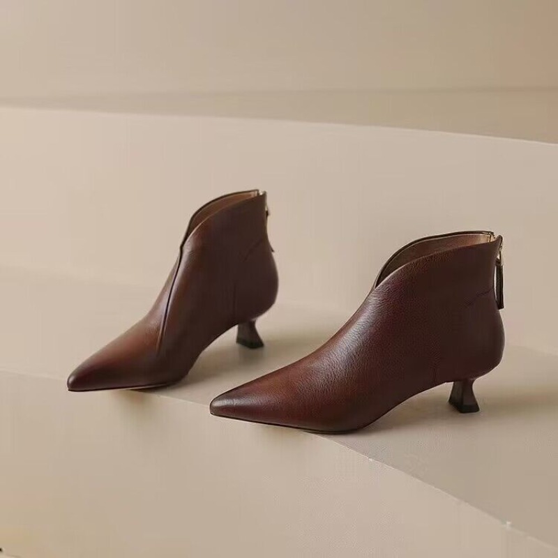 Vintage Fashion Ladies - Herfst Winter Puntschoen Vrouwen Enkellaarsjes Mode