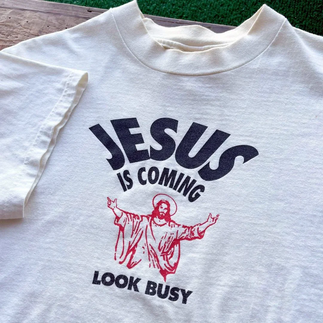 Tie Dye Shirt Vintage - Jesus Komt Er Druk Uit Met
