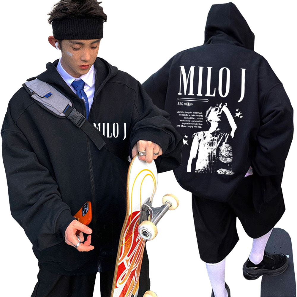 Vintage Fashion Pop Up - Rapper Milo J Grafische Rits Hoodie
