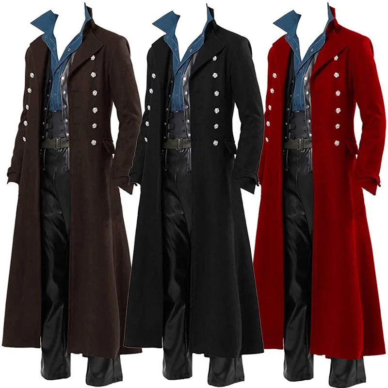 Vintage Trench Coat - Middeleeuws piratenkostuum voor heren Steampunk Vintage