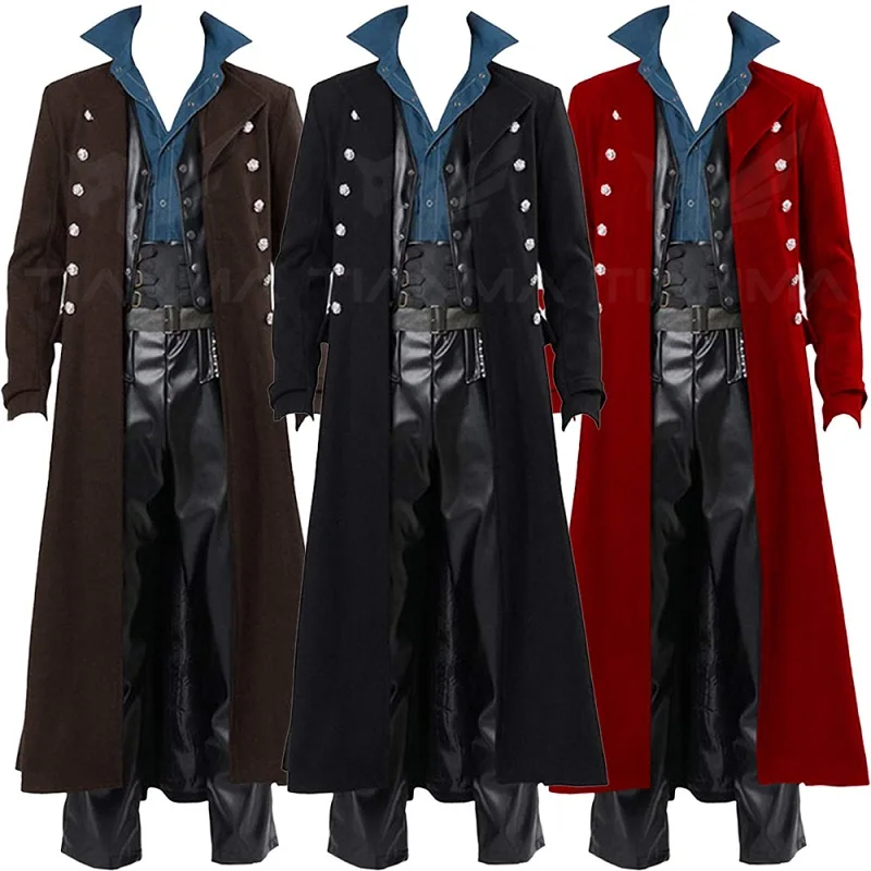 Vintage Trench Coat - Middeleeuwse mannen Britse stijl punk jassen