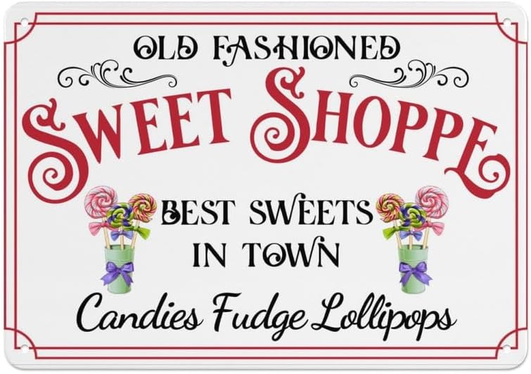 Vintage Fashion Shop - Oud Hollandse snoepwinkel metaalbord vintage retro