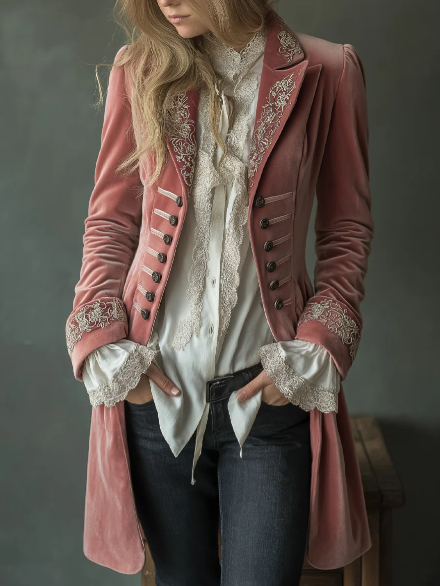 Velvet Blazer Vintage - Elegante chique fluwelen jasje voor dames,