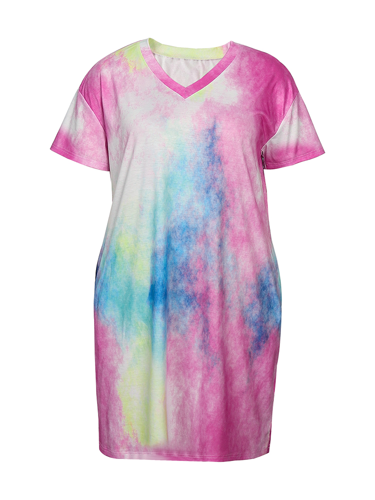 Plus Size Dames Casual Jurken  - Tie Dye Shirt Vintage recensie en prijs