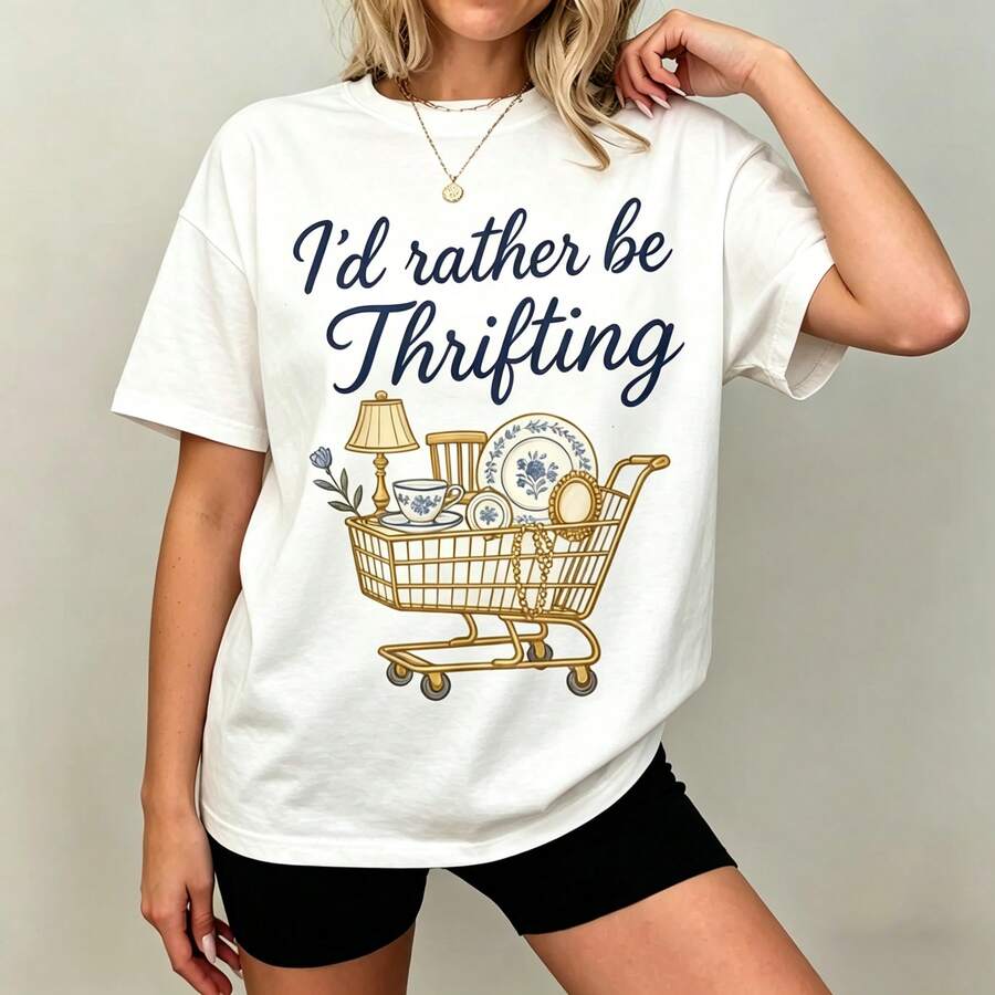 [Graphic Tee] 100% katoen I'd  - Vintage Fashion Thrift recensie en prijs