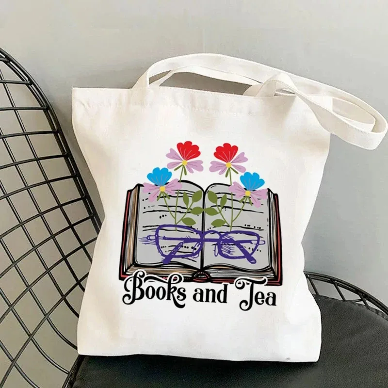 Boek canvas draagtas met bloem - Vintage Fashion Shop recensie en prijs