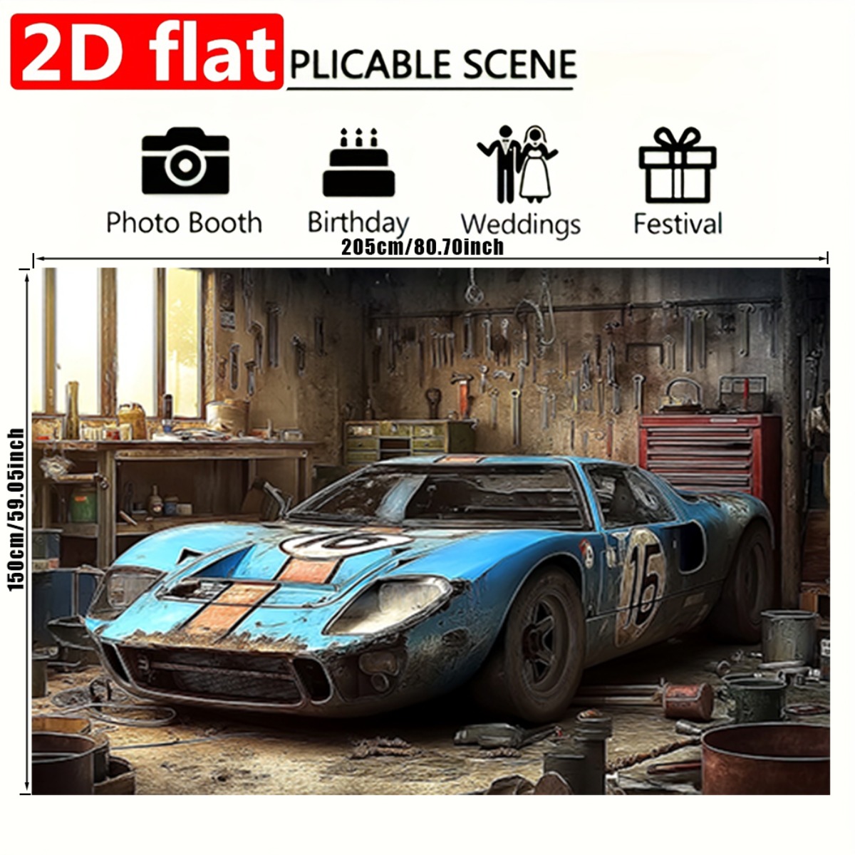 2D-vlak, 1 vintage racegarage- - Vintage Fashion Events recensie en prijs
