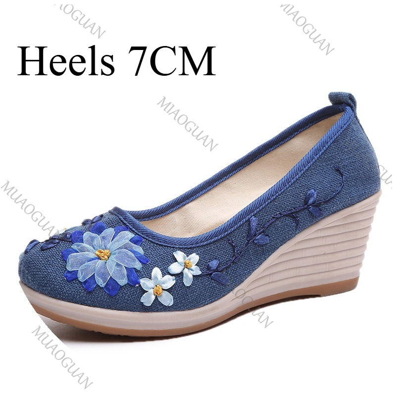 Geborduurde dames comfort wedg - Vintage Fashion Ladies recensie en prijs
