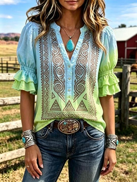 Dames Western Tie-Dye Gradient - Tie Dye Shirt Vintage recensie en prijs
