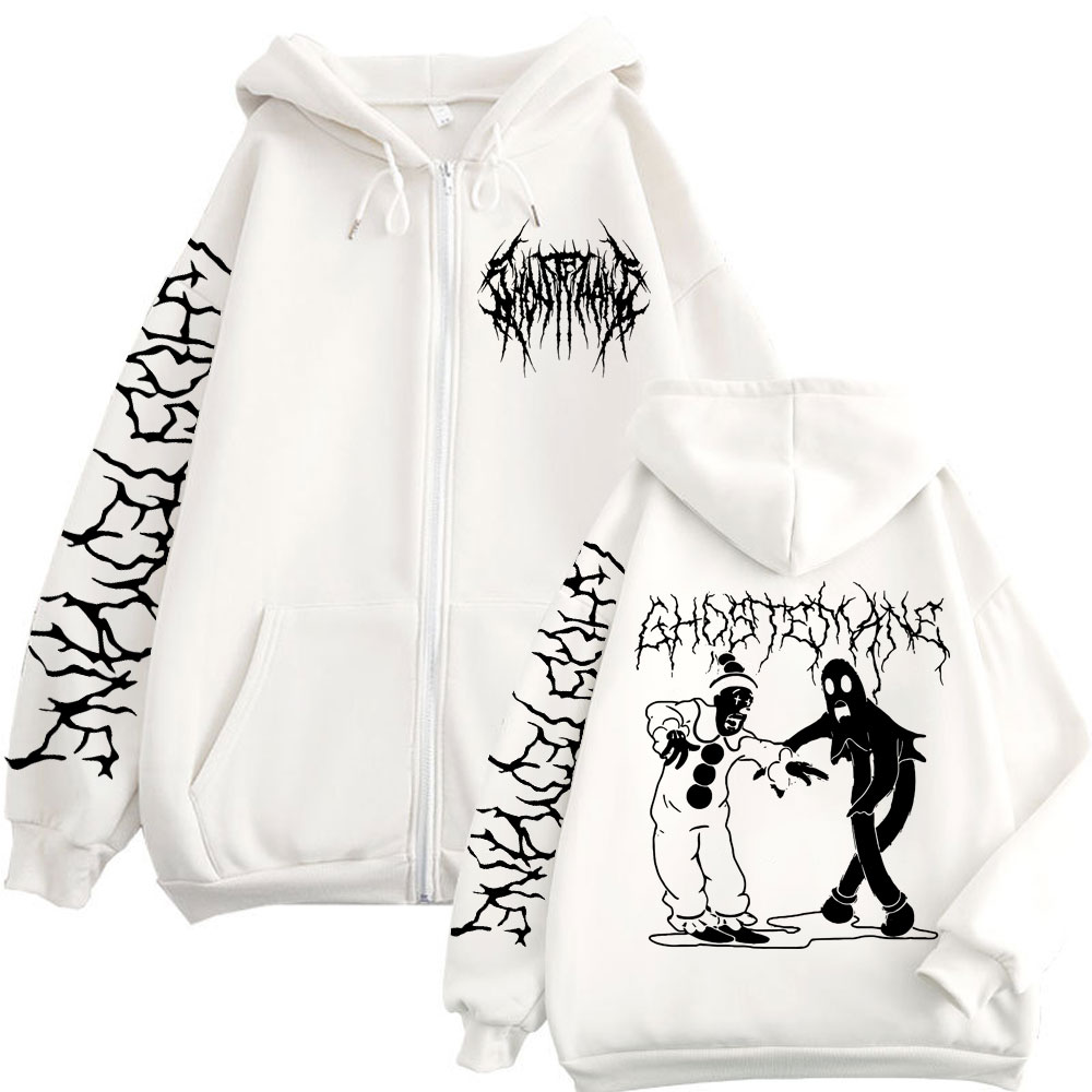 Ghostemane Print Rits Hoodies  - Vintage Fashion Pop Up recensie en prijs