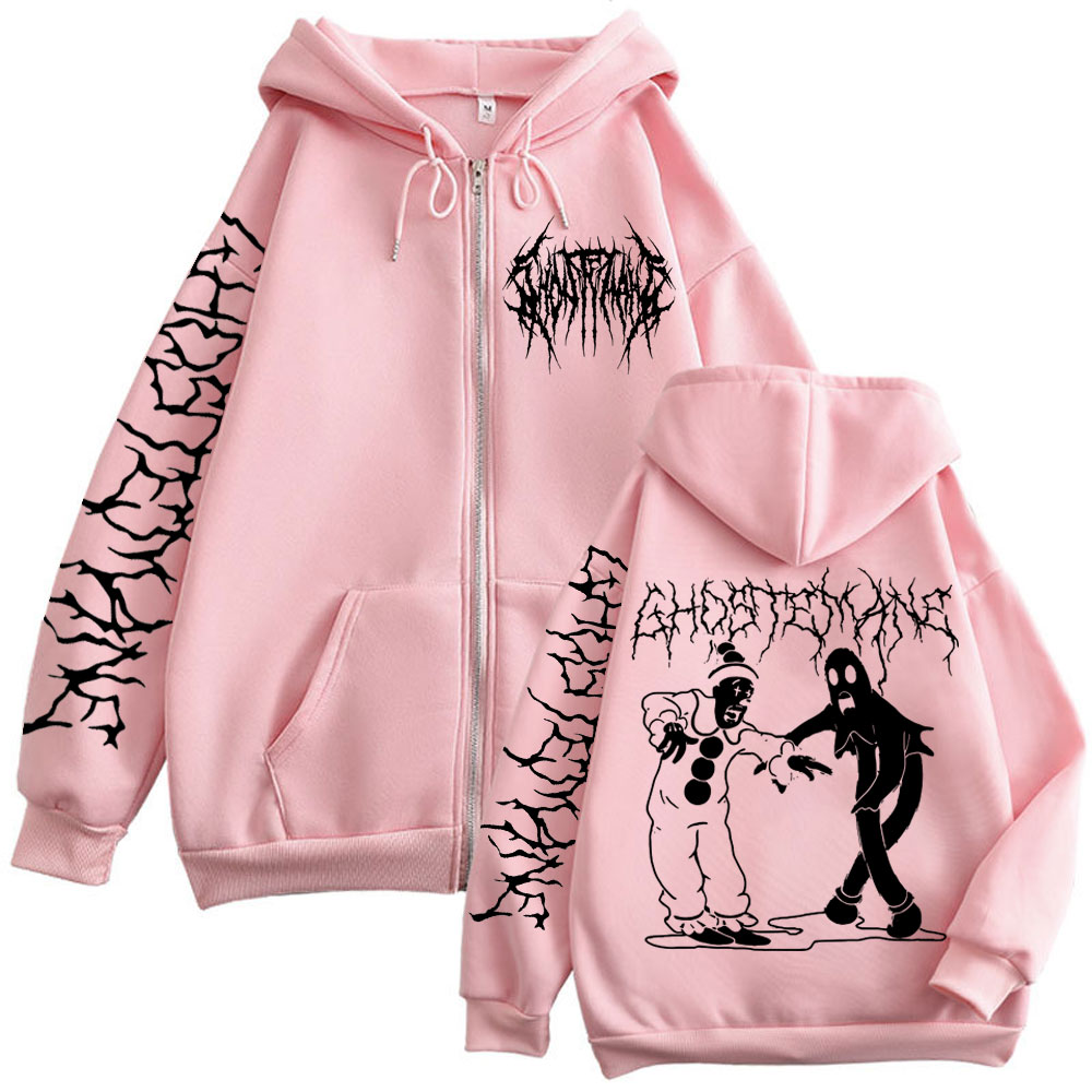 Ghostemane Print Rits Hoodies  - Vintage Fashion Pop Up recensie en prijs