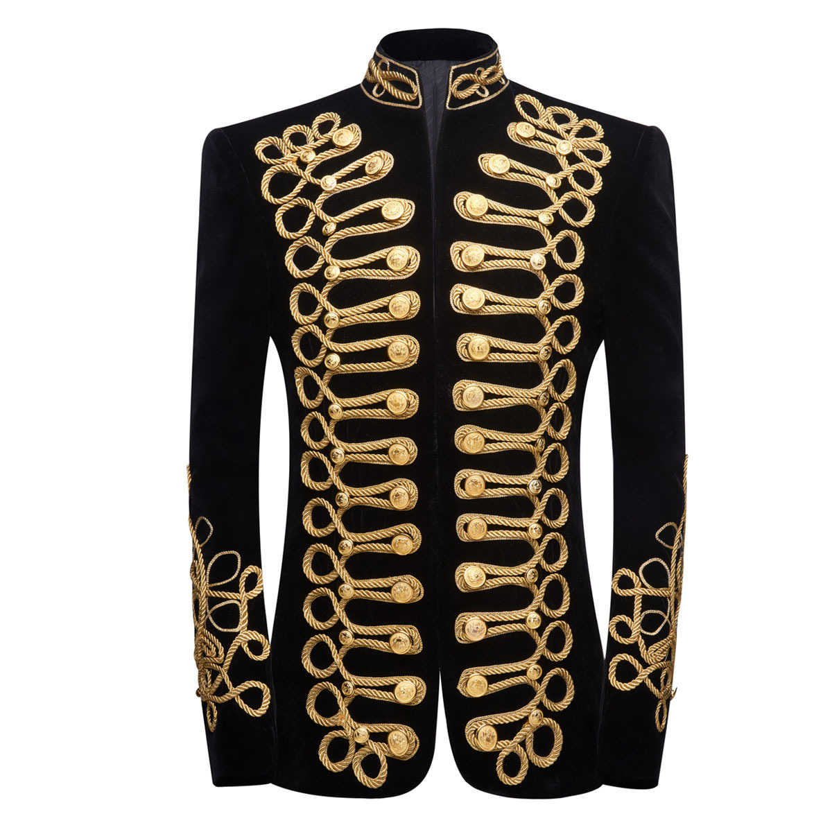 Heren staande kraag goud zwart - Velvet Blazer Vintage recensie en prijs